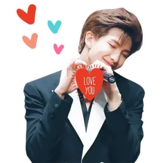 💜 LOVE YOU любовь, сердце, привет, сообщение, K-pop, Намджун whatsapp sticker
