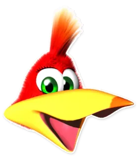 😃 Giddy Ty the Tasmanian Tiger 3 Videospiel, Charakter, roter Vogel, Cartoon, lustig, albern telegram sticker