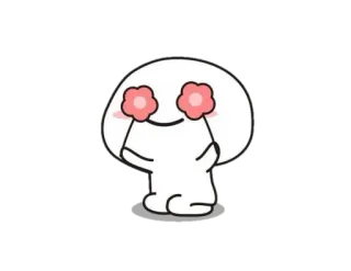 🍼 น่ารัก, รัก, มีความสุข, การ์ตูน, ตา, ดอกไม้ telegram sticker