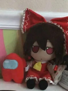🤨 Reimu Hakurei Touhou Project плюшевая игрушка, кукла, игрушка, аниме, манга, видеоигра, Рейму Хакурей, Touhou Project telegram sticker