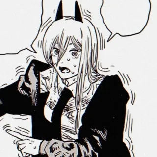 😯 Power Chainsaw Man anime, manga, devil, girl, demon telegram sticker