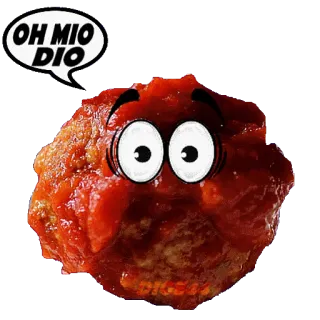 ✝️ OH MIO DIO almôndega, italiano, comida, desenho animado, fofo telegram sticker