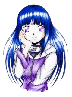 😊 Hinata Hyuga Naruto 애니메이션, 만화, 닌자, 보라색, 소녀, 귀여운 telegram sticker