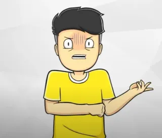 🎭 Dessin animé, En colère, Agacé, Personnage, Frustré whatsapp sticker