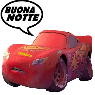 🛌 Lightning McQueen Cars BUONA NOTTE cartoon, car, lightning, pixar, movie telegram sticker