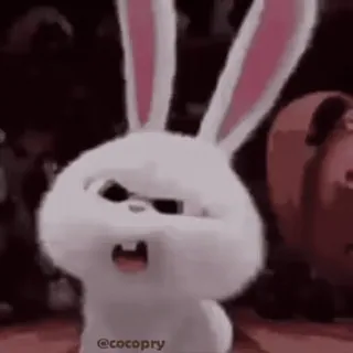 🤔 Snowball The Secret Life of Pets @cocopry bunny, animal, rabbit, angry, cartoon, pet telegram sticker