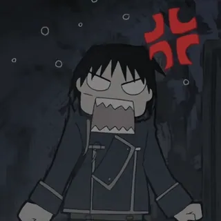 💙 Izumi Curtis Fullmetal Alchemist anime, manga, angry, furious, annoyed, vein symbol, cartoon, expression telegram sticker