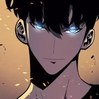 😕 Anime, Manga, Manhwa, Solo Leveling, Sung Jinwoo, Sombre, Personnage telegram sticker