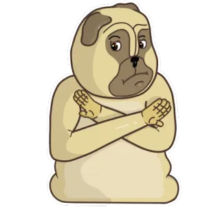 🙅 anjing, pug, kartun, hewan, stiker telegram sticker