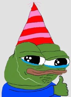😥 Pepe the Frog pepe, rana, cumpleaños, llorando, triste, meme, sentimientos, pulgar arriba telegram sticker