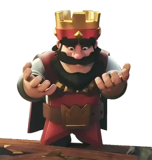 😢 King Clash Royale king, clash royale, video game character, crown, mobile game telegram sticker