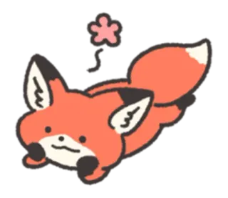 🙃 狐狸, 可爱, 动物, 贴纸, 卡通, 卡哇伊 telegram sticker