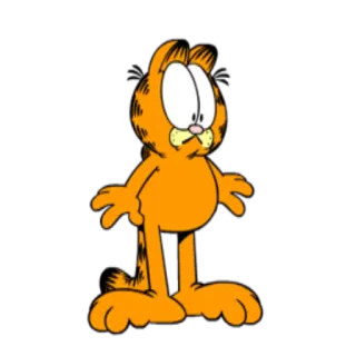 👀 Garfield desenho animado, gato, laranja, Garfield, tira, humor, personagem whatsapp sticker