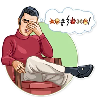 😡 男人, 沮丧, 愤怒, 咒骂, 脏话, 情绪 telegram sticker