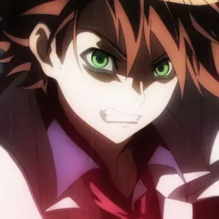 😡 Anime, Zły, Postać, Ponury, Zdeterminowany telegram sticker
