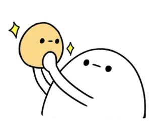🥚 Blob, Fofo, Desenho animado, Brilhos, Kawaii, Feliz telegram sticker