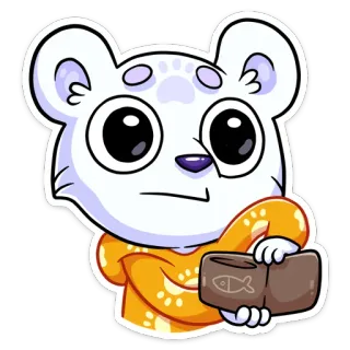 💸 naklejka, miś, kreskówka, zwierzę, słodki, portfel, ryba telegram sticker