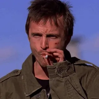 🖤 Jesse Pinkman Breaking Bad jesse, pinkman, smoking, cigarette, aaron paul telegram sticker