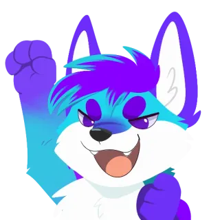 😊 furry, zorro, dibujos animados, personaje, animal, ilustración, arte digital telegram sticker