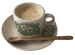 ☕️ kawa, filiżanka, napój, łyżka, picie telegram sticker