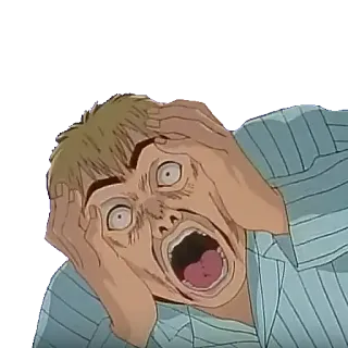 😱 shocked, anime, scared, distressed, expression, panic telegram sticker