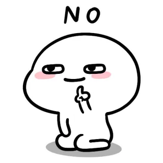 👎 NO no, finger, cartoon, cute, stop telegram sticker