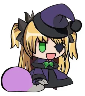 🎅 Anime, Chibi, Mignon, Blonde, Fille, Personnage whatsapp sticker
