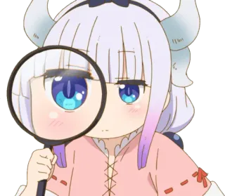 🔍 Kanna Kamui Miss Kobayashi's Dragon Maid Anime, Kanna, Kanna Kamui, Dragon Maid, Lupe, Süß, Chibi telegram sticker