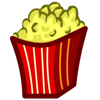 🍟 pop-corn, nourriture, collation, film, cinéma telegram sticker