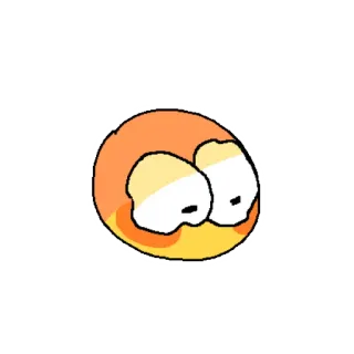 👀 desenho animado, olhos, círculo, laranja, amarelo telegram sticker