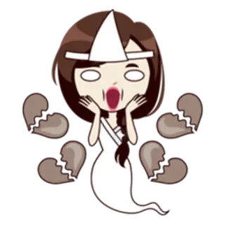 💀 geist, traurig, gebrochenes herz, geist, anime, cartoon telegram sticker