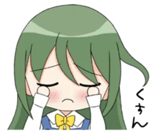 😟 Anime, Chibi, Traurig, Weinend, Kawaii, Emotional, Mädchen telegram sticker