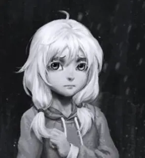 😟 Anime, Mädchen, Porträt, Kunst, Traurig telegram sticker
