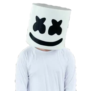 🙂 Marshmello DJ, music, electronic, Marshmello, helmet, mask telegram sticker
