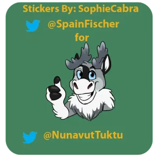 👀 Stickers By: SophieCabra @SpainFischer for @NunavutTuktu sticker, SophieCabra, SpainFischer, NunavutTuktu, social media, cartoon, reindeer telegram sticker