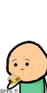 😐 cyanide and happiness, eating, sandwich, cartoon telegram sticker