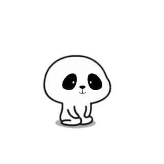 🐼 Panda, Carino, Cartone animato, Animale, Kawaii, Adesivo telegram sticker