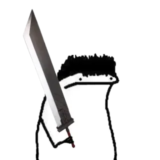 🗡 espada, arma, luchador, mono de palo, meme whatsapp sticker