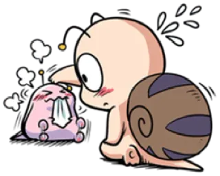 😤 Schnecke, Cartoon, Süß, Traurig, Figur, Illustration telegram sticker