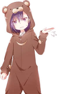 🤓 anime, bear, hoodie, character, cute, girl telegram sticker