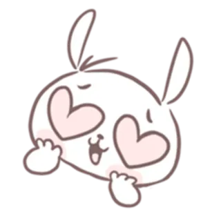 😍 토끼, 사랑, 하트, 귀여운, 만화, 동물 telegram sticker