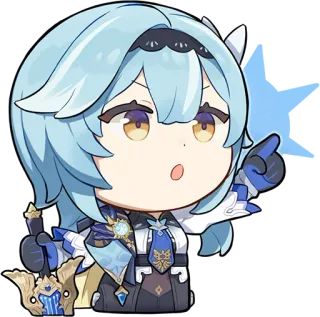 ☀️ Eula Genshin Impact Anime, Genshin Impact, Eula, Sticker, Chibi telegram sticker