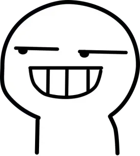 😁 expresión, sonrisa socarrona, dibujos animados, personaje, cara telegram sticker