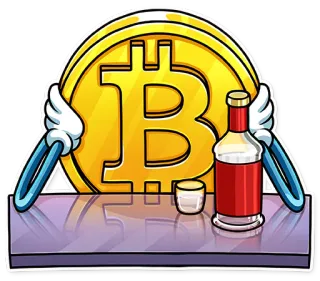 🥴 Bitcoin, Cripto, Alcol, Liquore, Bere, Moneta telegram sticker