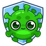🛡 Virus, Covid, Cartoon, Niedlich, Grün telegram sticker