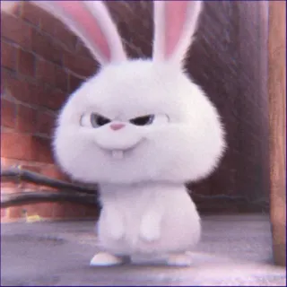 😙 Snowball The Secret Life of Pets bunny, rabbit, pet, animal, cartoon whatsapp sticker