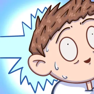 😳 terkejut, kejutan, kartun, ekspresi, takut, kaget whatsapp sticker