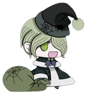 😊 Chibi, Anime, Spinnennetz, Spinne, Niedlich, Halloween, Sack whatsapp sticker