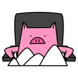 👃 свинья, животное, офис, босс, мультфильм telegram sticker
