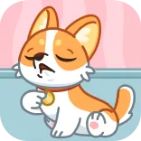 😤 cane, animale, corgi, cartone animato, assonnato, carino telegram sticker